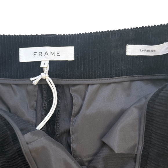 Frame Le Palazzo Crop Trouser in Noir- Corduroy - Picture 4 of 5